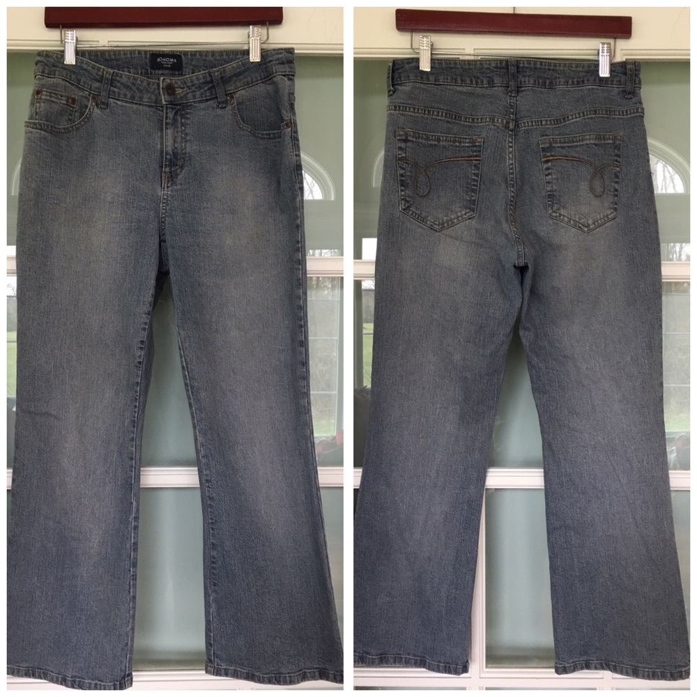 LIKE NEW SONOMA mom blue denim jeans cotton 10 P - Picture 2 of 6